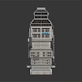 Cartoon Scene Of A Multi Story Building With Neon Signs Windows And Balconies