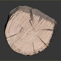 Natural Wooden Log Post With Raw Texture On Dark Background