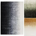 Modern Square Carpet With Gradient Color Patterns In Dark Green Brown And Beige Tones
