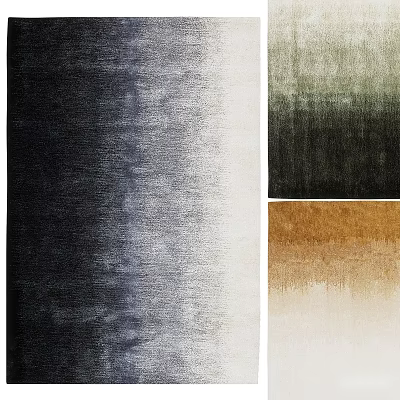 Modern Square Carpet With Gradient Color Patterns In Dark Green Brown And Beige Tones 3d model
