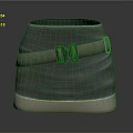 Gray Storage Container with Green Strap Metal Buckle and Beige Base for Home Daily Use