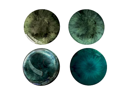 Artistic Round Wall Decor With Textured Green Blue Hues And Modern Design 3d model