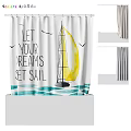 Sailboat Design Shower Curtain with Let Your Dreams Set Sail Quote Ocean Waves and Seagulls