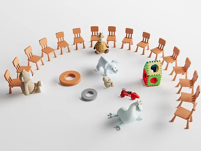 Modern Children's Chair Children's Seat Toys 3d model