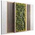 Lush Green Plant Wall With Natural Twigs And Modern Decorative Frame Design
