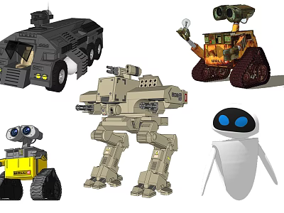 Various Electric Toys Including Robots Mecha And Toy Vehicles With Different Styles 3d model