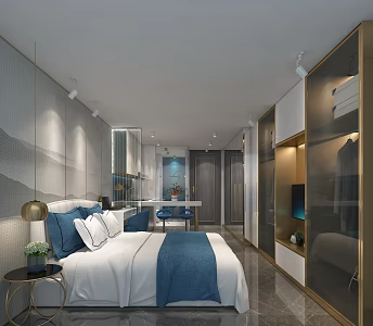Modern Apartment Bedroom 3d model