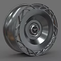 Silver Metallic Car Tire Wheel With Spoke Design And Shiny Surface