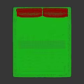 Modern Light Green Double Bed With Upholstered Headboard Dark Bedding And Metal Legs