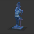 Cartoon Character Sculpture In Standing Pose With Detailed Clothing And Base Platform