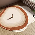 Middle ancient style irregular carpet shaped carpet sofa coffee table carpet 3d model