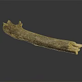 Natural Wooden Stone Piece With Textured Surface And Knots On Dark Background