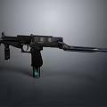 Black Tactical Submachine Gun With Metal Body Ergonomic Grip And Muzzle Design 3d model