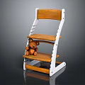 Stylish Wooden Leisure Chair With White Frame And Layered Seat Design