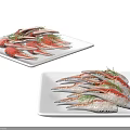 Delicious Fresh Crab Claws Arranged On White Plates With Green Herbs Garnish