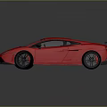 Red Sports Car with Aerodynamic Design Black Alloy Wheels Rear Spoiler and Reflective Surface
