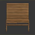 Wooden Lounge Chair With Slatted Back And Seat For Outdoor Patio Relaxation
