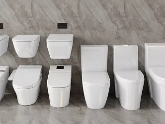 Modern combined toilet full-automatic toilet wall-mounted toilet 3d model