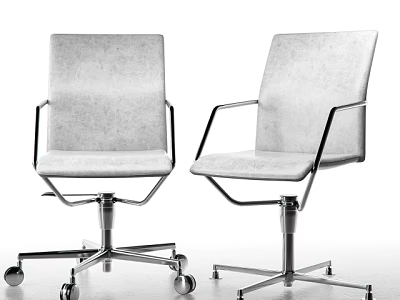 Modern Grey Fabric Office Chair With Metal Frame And Swivel Wheels 3d model