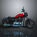 Red And Black Cruiser Motorcycle With Chrome Exhaust And Modern Design