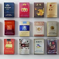 Colorful Cigarette Packs Display With Various Brands And Different Designs 3d model
