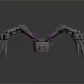 Mechanical Spider With Metallic Legs Purple Red Accents And Illuminated Robotic Body