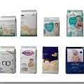 Assorted Baby Diapers Collection With Various Brand Packaging And Infant 3d model