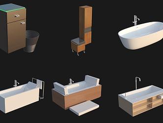 Bathroom Furniture Storage Cabinet Bathtub 3d model