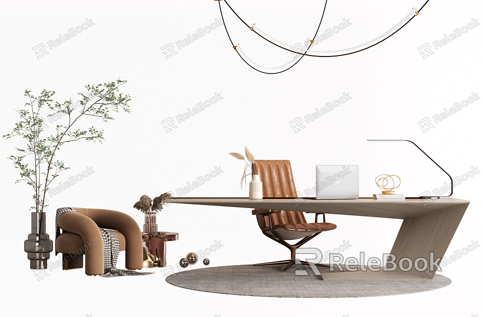 Modern Desk Chair Desk Chair Combination Desk Desk Chandelier model