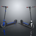 Two Modern Bicycles With Black Frame And Blue Accents For Urban Commuting