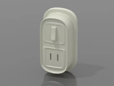 Modern White Electrical Outlet With Switch For Home Wall Installation 3d model