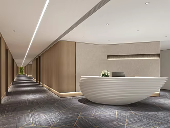 Modern Front Desk Hotel Front Desk 3d model