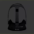 Black HTC VR Headset With Adjustable Strap Ventilation Holes And Ergonomic Design 3d model