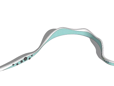 Wavy Feature Wall With Light Blue White Color And Edge Small Dots Design 3d model