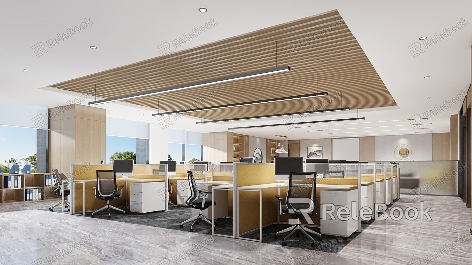 Modern Public Office Area Enterprise Open Office model