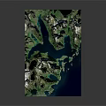 Detailed 3D Topographic Model Featuring Mountains And Lakes On Deep Blue Background