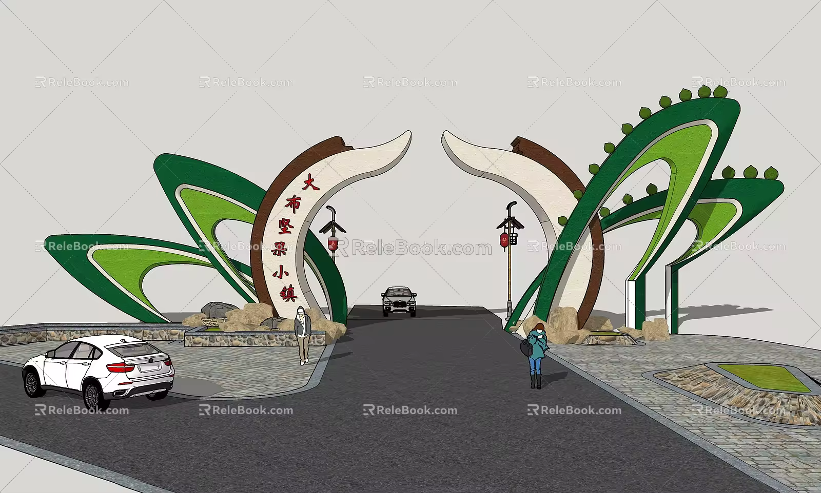 Modern Gate Orchard Gate 3d model