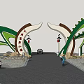 Modern Gate Orchard Gate 3d model