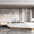 Modern Office Reception Front Desk 3d model