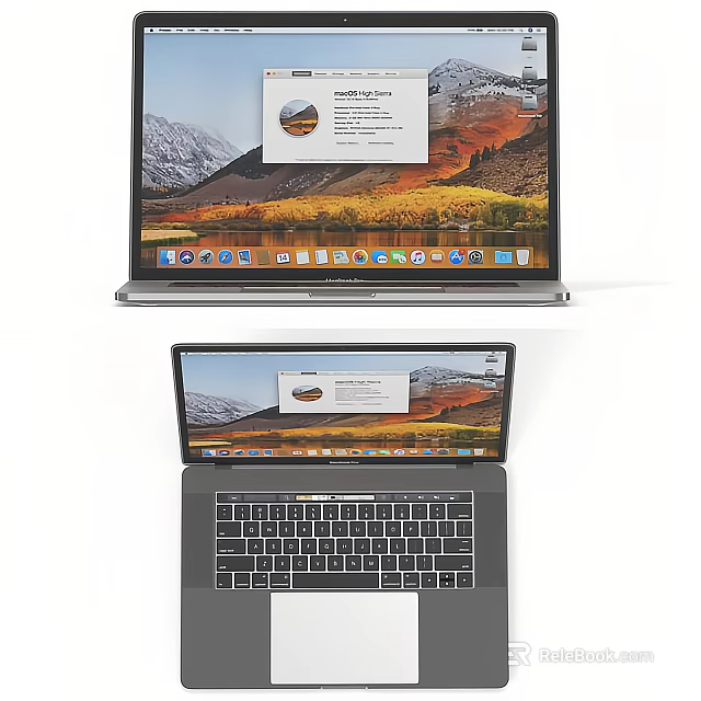 Contemporary Notebook Laptop With Vibrant Screen Display Full Keyboard And Desktop Interface 3d model