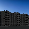 Modern Townhouse Exterior Featuring Multi Storey Balconies Brick Facade Green Lawn And Blue Sky