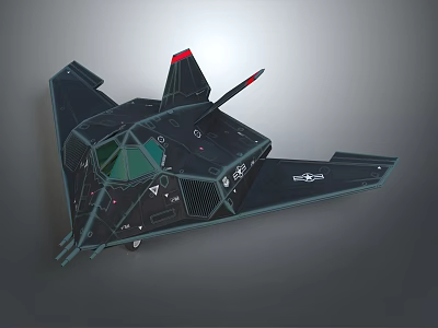 Stealth Fighter Jet With Dark Gray Body And Advanced Design 3d model
