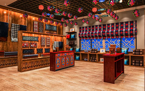 Ethnic Style Exhibition Hall Character Clothing Exhibition Hall Folklore Exhibition Hall Ethnic Clothing Exhibition Hall 3d model
