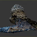 Realistic Miniature Terrain Model With Layered Rock Formations And Blue White Pebbles