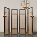 CCD modern glass screen sandwich glass screen partition combination 3d model