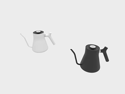 Stylish Modern Electric Kettles In White And Black For Home Kitchen Use 3d model