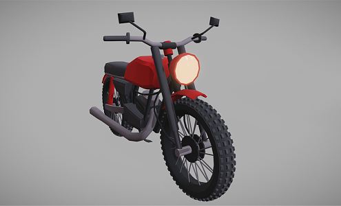 Modern Motorcycle Cartoon Motorcycle 3d model