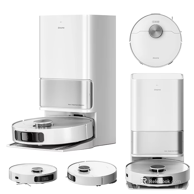 Ecovos White Robot Vacuum With Self Emptying Base And Transparent Container 3d model 