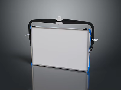 Portable Computer Monitor With White Screen Black Frame Blue Border And Black Strap 3d model