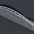 Elegant Modern Arch Bridge Design with Cable Supports and Roadway Lanes